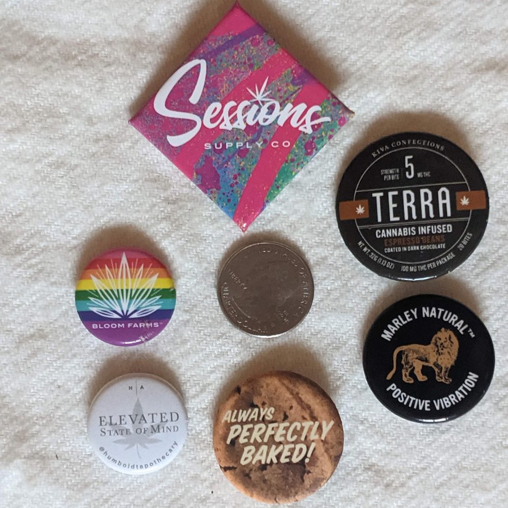 Lot of California Cannabis Brand Button Pins